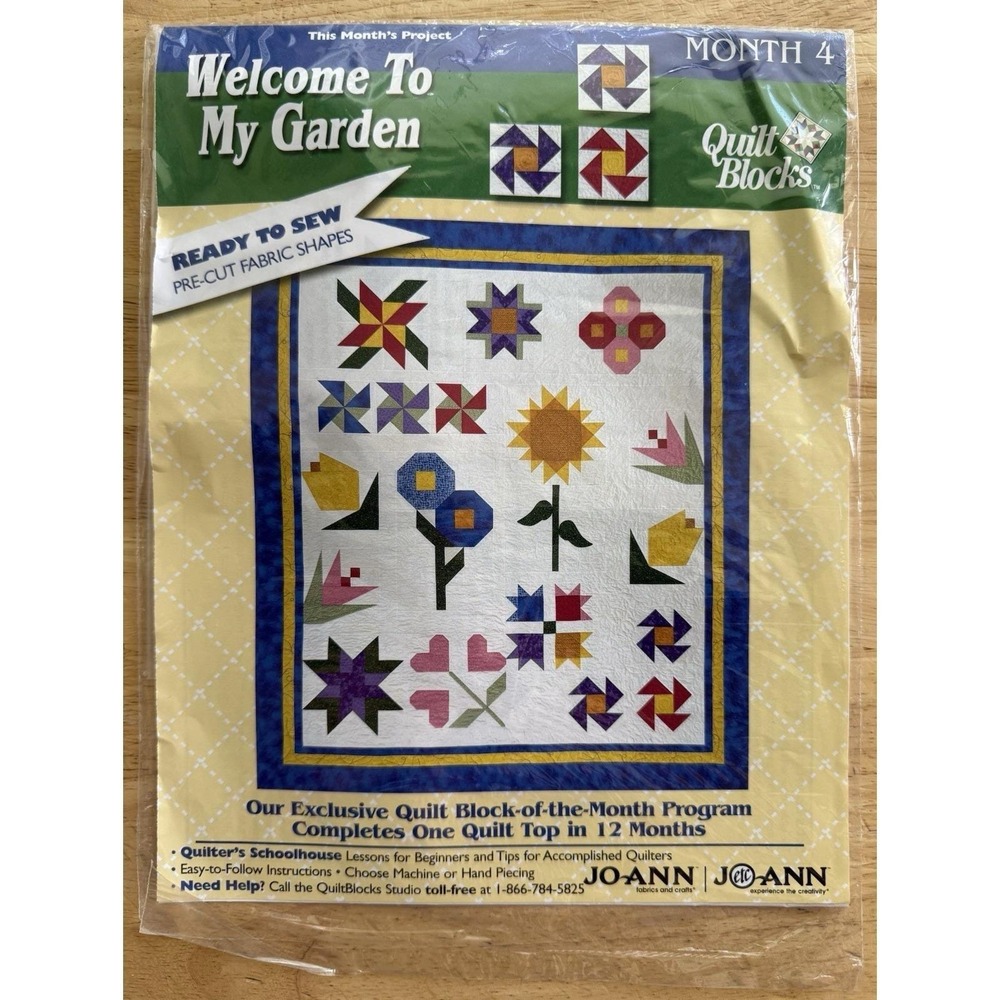 JoAnn Quilt Block Of The Month Kit ~ Welcome to My Garden Primrose Month 4